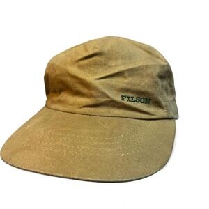 Filson Tan Canvas Cap with Green Logo